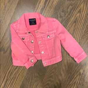 Hot pink jean jacket - sz 12 month